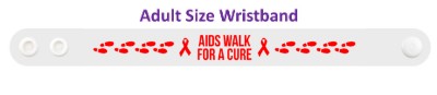 aids hiv walk for a cure footsteps awareness ribbons wristband
