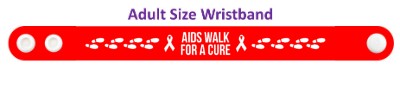 aids walk for a cure red footsteps white hiv wristband