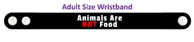 animals are not food black wristband