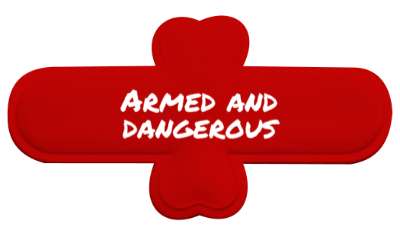 armed and dangerous gun owner stickers, magnet