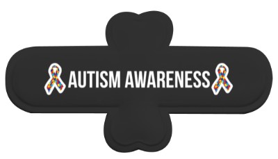 autism awareness puzzle awareness ribbon black phone stand