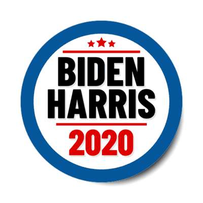 biden harris 2020 blue border sticker