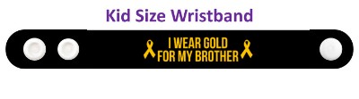 black i wear gold for my brother childhood cancer awareness ribbons wristba