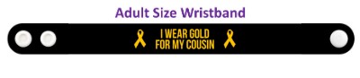 black i wear gold for my cousin childhood cancer awareness wristband