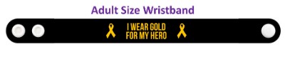 black i wear gold for my hero childhood cancer awareness wristband