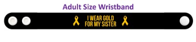 black i wear gold for my sister childhood cancer awareness wristband