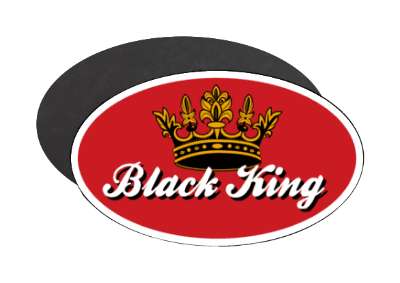 black king red crown oval stickers, magnet
