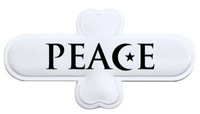 crescent moon star symbol peace stickers, magnet