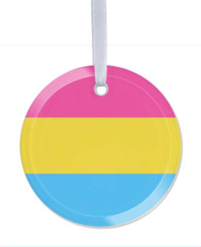 glass circle pansexual pride flag lgbt stickers, magnet