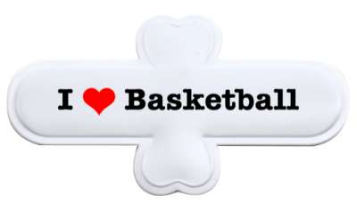 i love basketball team heart stickers, magnet