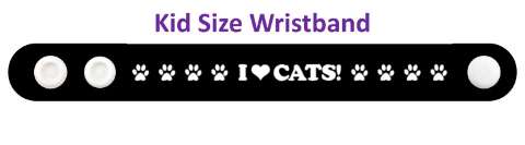 i love cats red paw prints heart wristband