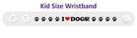 i love dogs green paw print heart wristband