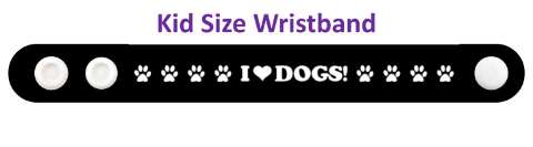 i love dogs purple paw print heart wristband
