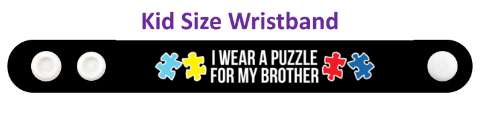i wear a puzzle for my brother autism awareness blue wristband