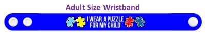 i wear a puzzle for my child autism awareness wristband