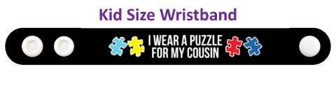 i wear a puzzle for my cousin autism awareness blue wristband