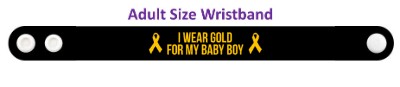 i wear gold for my baby boy childhood cancer awareness wristband