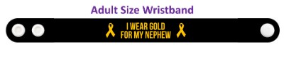 i wear gold for my nephew childhood cancer awareness wristband