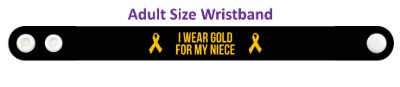 i wear gold for my niece childhood cancer awareness wristband