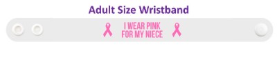 i wear pink for my niece breast cancer awareness wristband