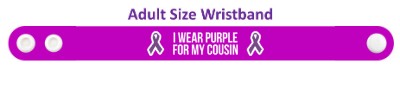 i wear purple for my cousin domestic violence ribbon awareness wristband