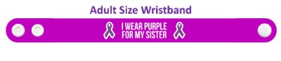 i wear purple for my sister domestic violence awareness ribbon wristband