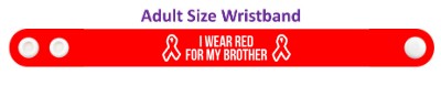 i wear red for my brother ribbon aids hiv awareness two ribbons wristband