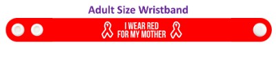 i wear red for my mother hiv awareness aids wristband
