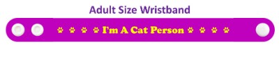 im a cat person paw prints purple wristband