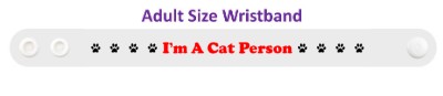 im a cat person white paw prints wristband