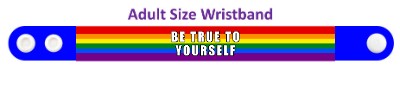 lgbt be true to yourself blue rainbow wristband