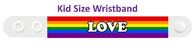 lgbt love white rainbow wristband