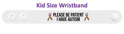 puzzle awareness ribbon white please be patient i have autism wristband