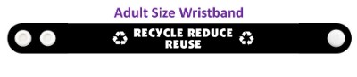 symbols recycle reduce reuse black wristband