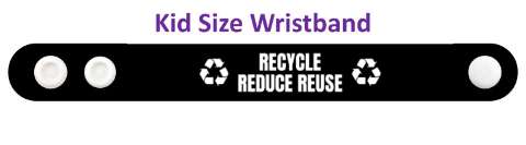 symbols recycle reduce reuse blue wristband
