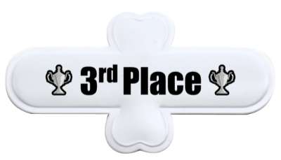 thrid place trophy 3rd award stickers, magnet