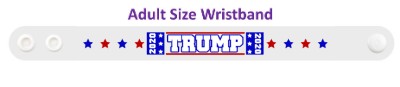 trump 2020 white eight stars blue red wristband