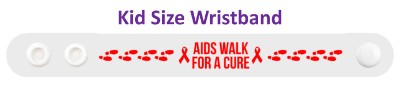 white aids walk for a cure awareness footsteps wristband