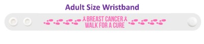white breast cancer walk for a cure footsteps pink awareness wristband
