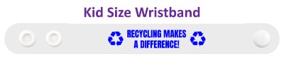 white recycling makes a difference symbols wristband