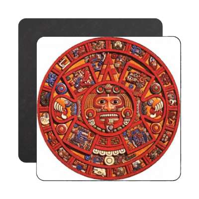 2012 red aztec symbol stone magnet