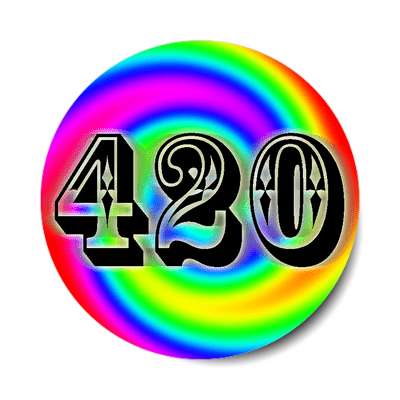 420 swirl rainbow sticker