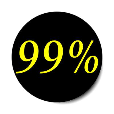 99 percent black italic sticker
