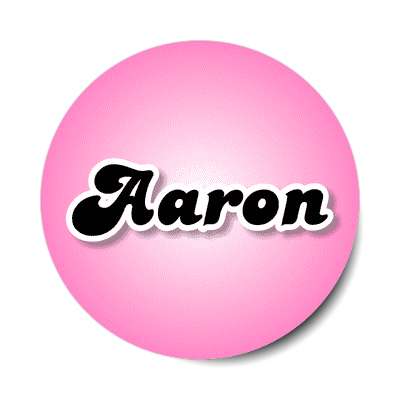 aaron female name pink sticker