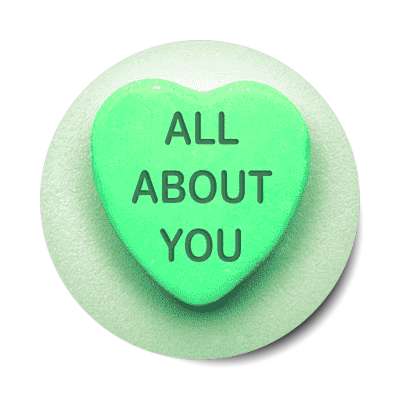 all about you valentines day heart candy sticker