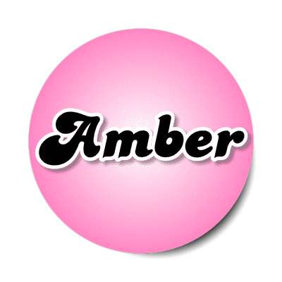 amber female name pink sticker