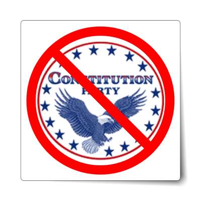anti constitution party red slash eagle sticker