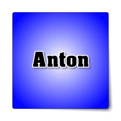 anton male name blue sticker
