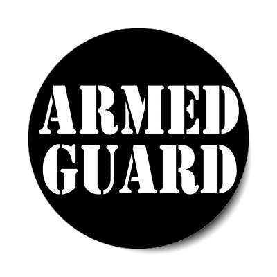 armed guard tall stencil black sticker