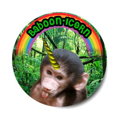 baboonicorn wordplay cute sticker